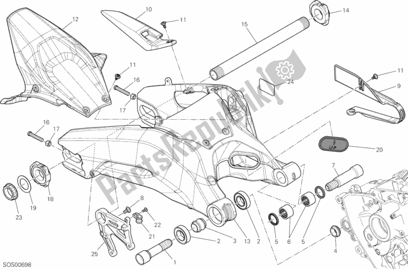 Toutes les pièces pour le Forcellone Posteriore du Ducati Superbike 959 Panigale ABS 2016